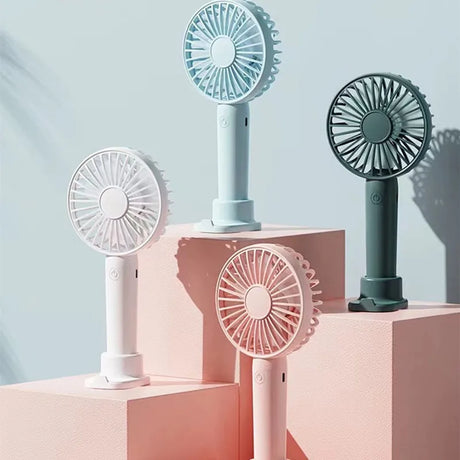 Portable Handheld Mini Fan — USB Rechargeable, Foldable Desk Fan