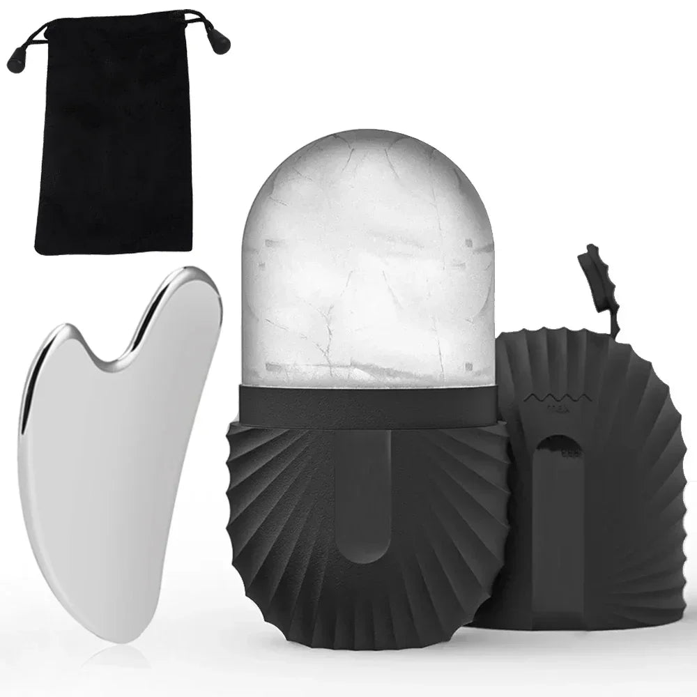 Cryo Ice Face Roller Gua Sha Set Stainless Steel